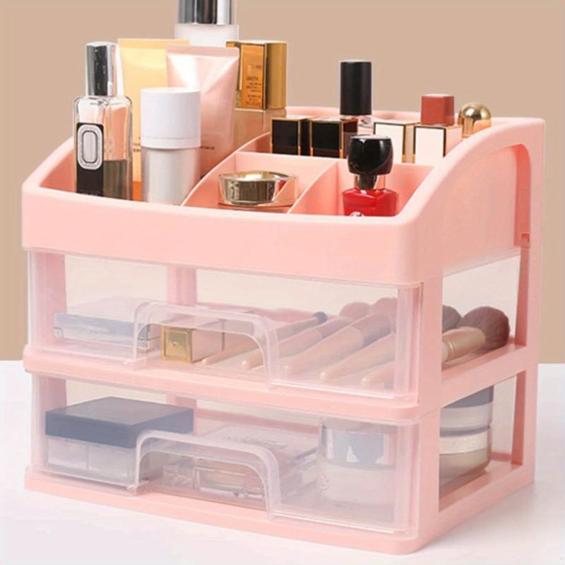 Makeup Organizer Vanity with 2 Drawers Skincare Lipsticks Jewelry Nail Care