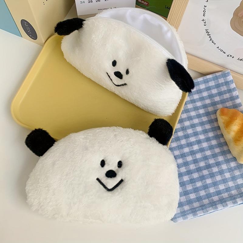 Bear Plush Cosmetic Bag Lipstick Storage Zipper Travel Toiletry Makeup Organizer