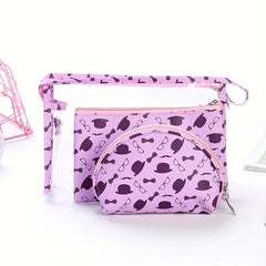3Pcs Cartoon Makeup Bag Set Travel Toiletry Waterproof PVC Cosmetic Bag