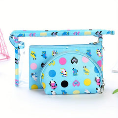3Pcs Cartoon Makeup Bag Set Travel Toiletry Waterproof PVC Cosmetic Bag