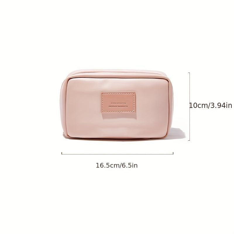 PU Leather Makeup Bag Small Travel Cosmetic Bag Open Flat