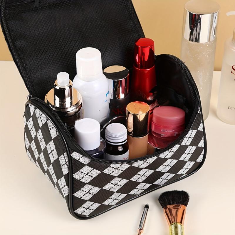 Plaid Pattern Makeup Bag Women's Multifunctional Waterproof Storage Bag