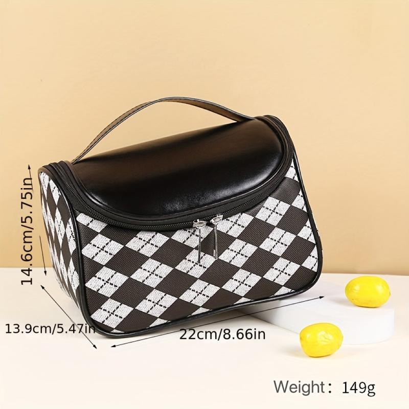 Plaid Pattern Makeup Bag Women's Multifunctional Waterproof Storage Bag