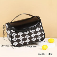 Plaid Pattern Makeup Bag Women's Multifunctional Waterproof Storage Bag