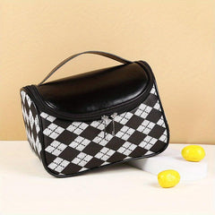 Plaid Pattern Makeup Bag Women's Multifunctional Waterproof Storage Bag