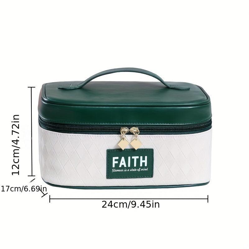 Plaid Pattern Square Makeup Bag Zipper Cosmetic Organizer