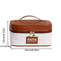 Plaid Pattern Square Makeup Bag Zipper Cosmetic Organizer