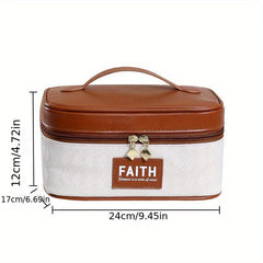 Plaid Pattern Square Makeup Bag Zipper Cosmetic Organizer