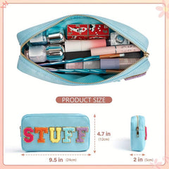 Chenille Letter Cosmetic Bag Nylon Makeup Pouch