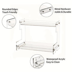2 Tier Acrylic Bathroom Organizer Countertop Makeup Vanity Perfume Spice Rack