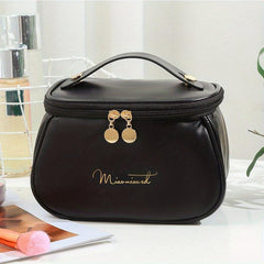 Large Capacity Travel Cosmetic Bag Makeup Organizer with Handle Zipper