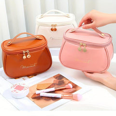 Large Capacity Travel Cosmetic Bag Makeup Organizer with Handle Zipper