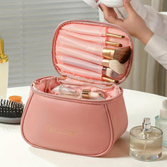 Large Capacity Travel Cosmetic Bag Makeup Organizer with Handle Zipper