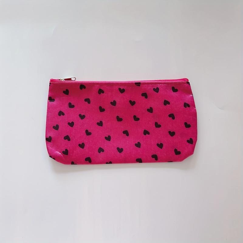 Heart Pattern Cosm. Bag Lightweight Makeup Pouch Zipper Travel Toiletry Wash Bag