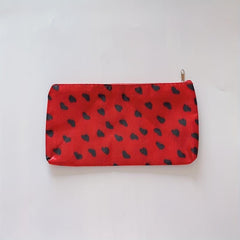 Heart Pattern Cosm. Bag Lightweight Makeup Pouch Zipper Travel Toiletry Wash Bag
