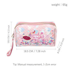 Sequin Decor Cosmetic Bag Women Roomy Makeup Travel Toiletry Organizer Gift