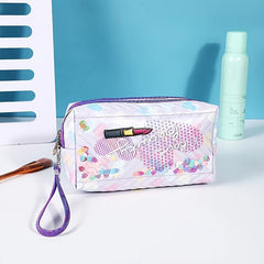 Sequin Decor Cosmetic Bag Women Roomy Makeup Travel Toiletry Organizer Gift