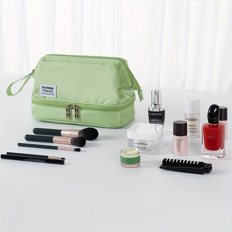 Double Layer Travel Toiletry Bag Portable Makeup Pouch Organizer