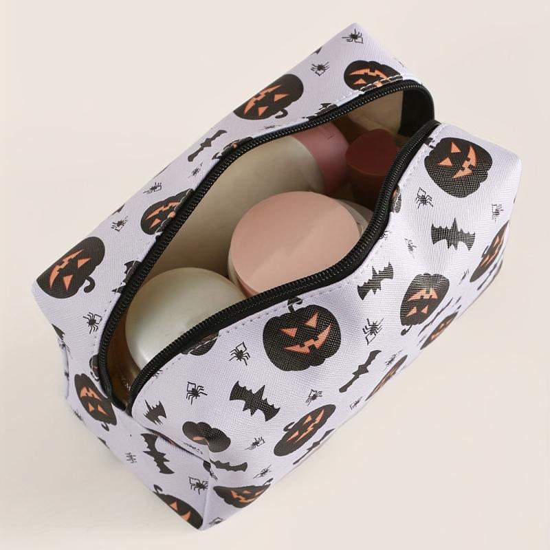 Halloween Pumpkin Bat Spider Pattern Makeup Bag