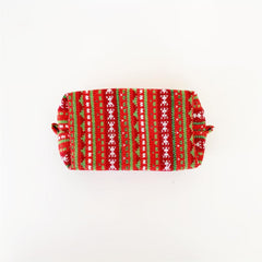 Geometric Pattern Square Knit Makeup Bag Autumn Winter Christmas Style