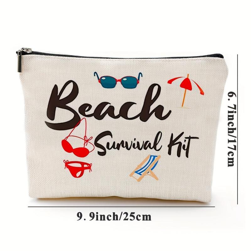 Beach Survival Kit Cosmetic Bag for Women - Funny Makeup Bag