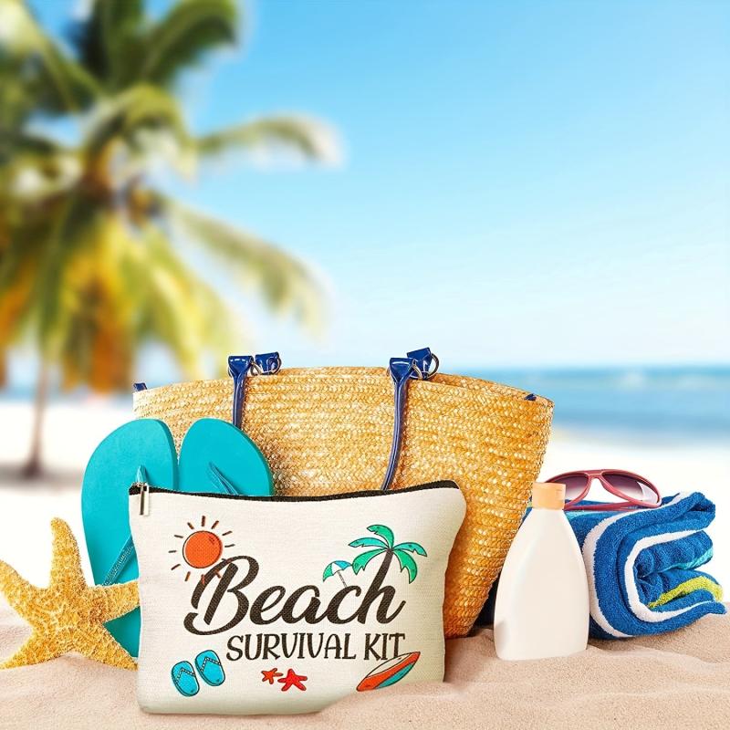 Beach Survival Kit Cosmetic Bag for Women - Funny Makeup Bag