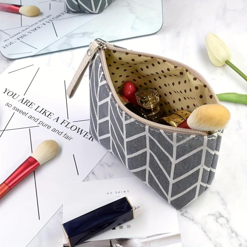 2Pcs Funny Canvas Makeup Bag Roomy Cosmetic Bag Pouch Purse Handbag With Zipper