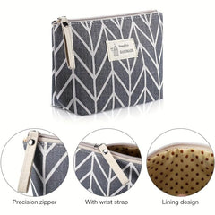 2Pcs Funny Canvas Makeup Bag Roomy Cosmetic Bag Pouch Purse Handbag With Zipper