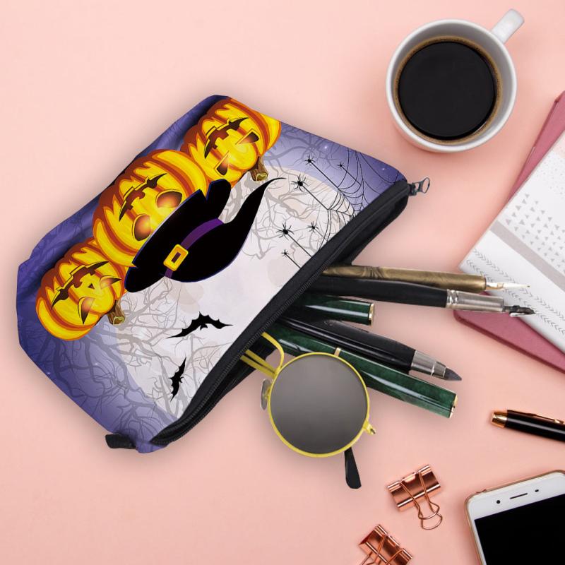 Orange Graffiti Cosmetic Travel Bag for Girls Women