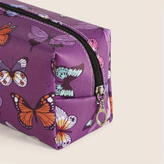 Colorful Butterflies Makeup Bag Travel Toiletry Cosmetic Organizer Zipper Pouch