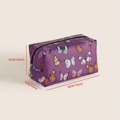 Colorful Butterflies Makeup Bag Travel Toiletry Cosmetic Organizer Zipper Pouch