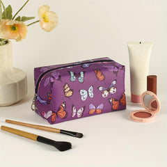 Colorful Butterflies Makeup Bag Travel Toiletry Cosmetic Organizer Zipper Pouch