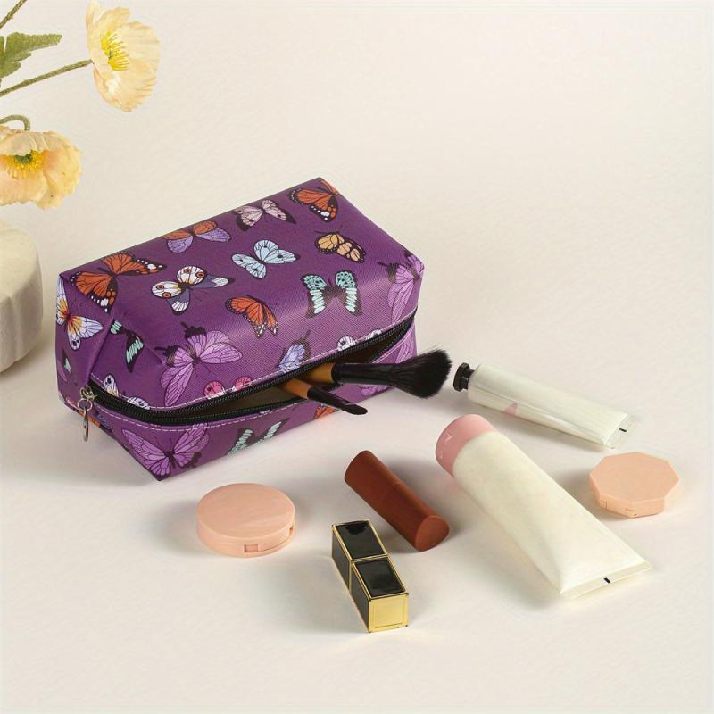 Colorful Butterflies Makeup Bag Travel Toiletry Cosmetic Organizer Zipper Pouch
