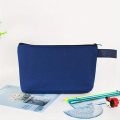 Canvas Makeup Bag Travel Cosmetic Bag Plain Makeup Pouch Blank Toiletry Bag