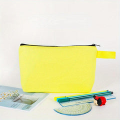 Canvas Makeup Bag Travel Cosmetic Bag Plain Makeup Pouch Blank Toiletry Bag