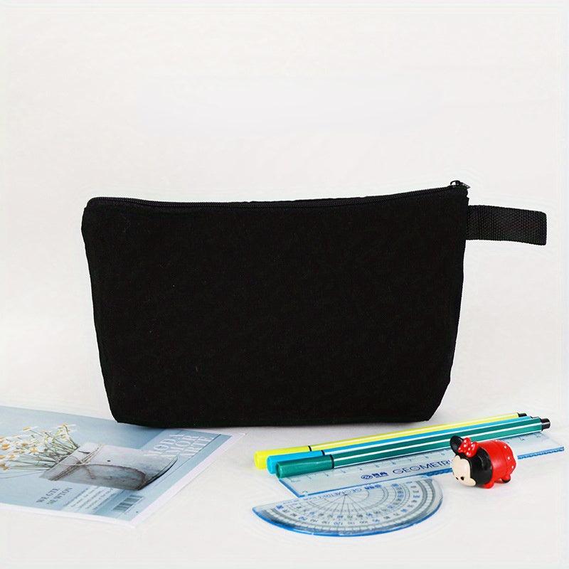 Canvas Makeup Bag Travel Cosmetic Bag Plain Makeup Pouch Blank Toiletry Bag