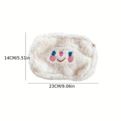 Cartoon Embroidery Zipper Pouch Travel Makeup Bag