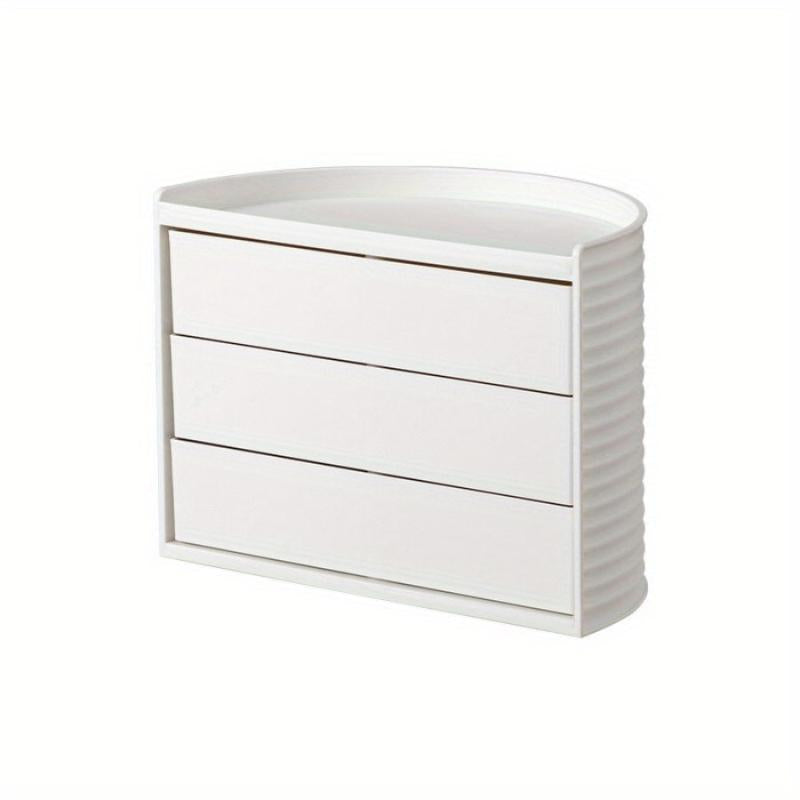 Rotatable Jewelry Storage Box Dustproof Layer for Makeup and Accessories