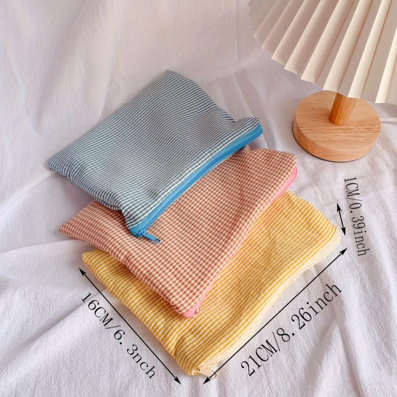 Plaid Makeup Bag Zipper Pouch Travel Portable Storage Bag Women Gift
