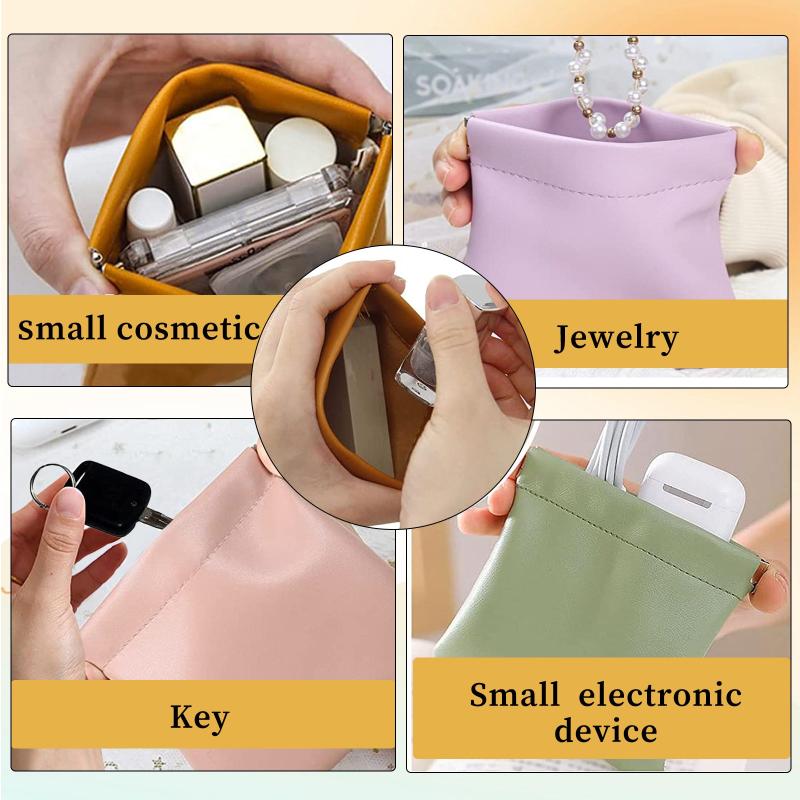 Lambskin Pocket Cosmetic Bag Makeup Pouch Mini Travel Organizer