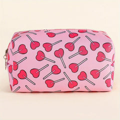 Pink Print Makeup Bag for Young Girls Woman