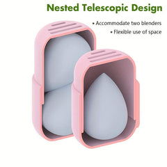 Makeup Sponge Holder Silicone Travel Case Cosmetic Blender Storage Container