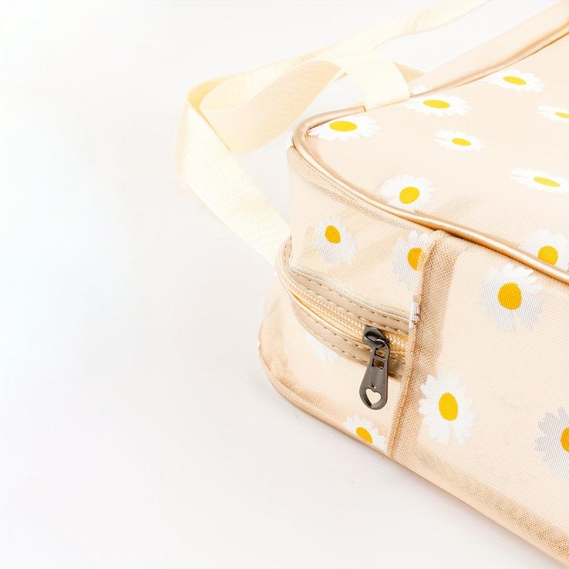 Daisy Pattern Travel Toiletry Bag Portable Makeup Storage Wash Bag