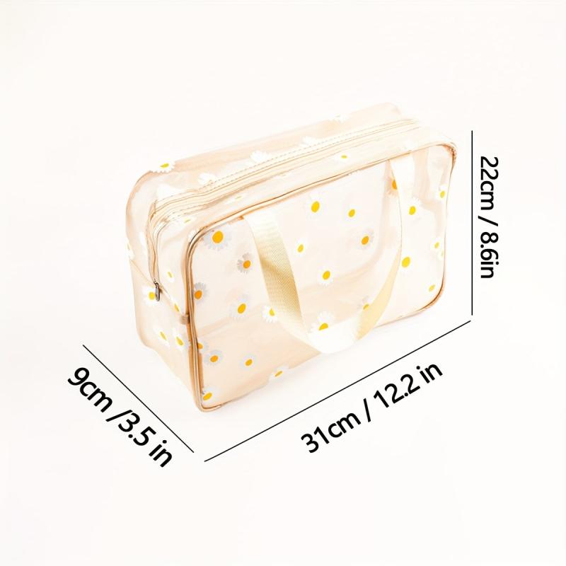 Daisy Pattern Travel Toiletry Bag Portable Makeup Storage Wash Bag