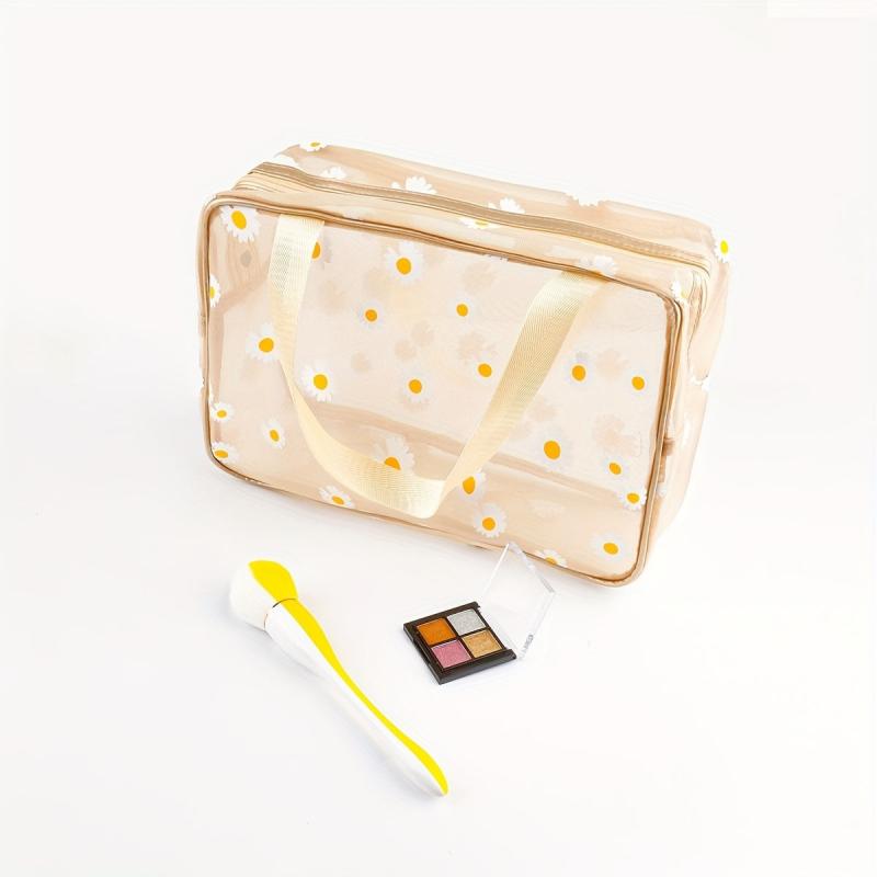 Daisy Pattern Travel Toiletry Bag Portable Makeup Storage Wash Bag
