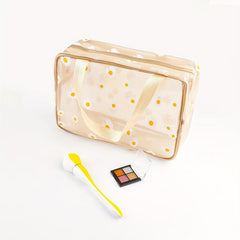 Daisy Pattern Travel Toiletry Bag Portable Makeup Storage Wash Bag