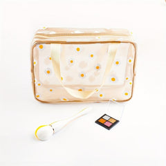 Daisy Pattern Travel Toiletry Bag Portable Makeup Storage Wash Bag