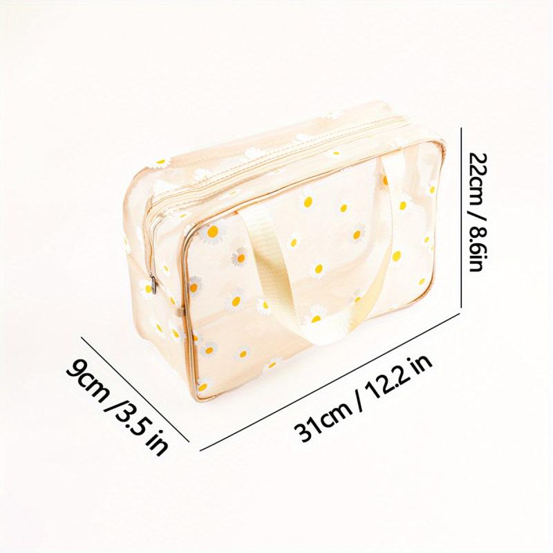 Daisy Pattern Travel Toiletry Bag Portable Makeup Storage Wash Bag