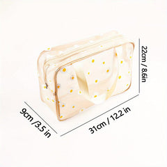 Daisy Pattern Travel Toiletry Bag Portable Makeup Storage Wash Bag