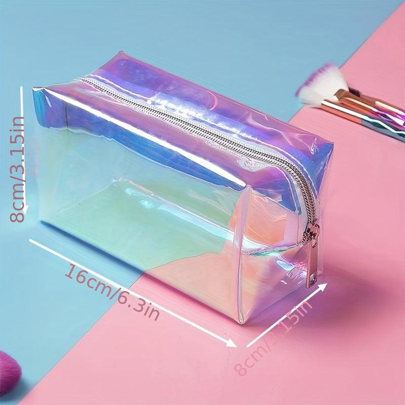 Iridescent Holographic Cosmetic Bag Large Capacity Toiletries Storage